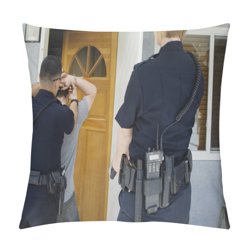 Personality  Police Officer Arresting Young Man Pillow Covers