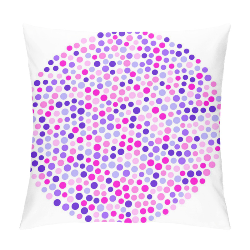 Personality  Circle Shape Made With Pink And Purple Dots Pillow Covers