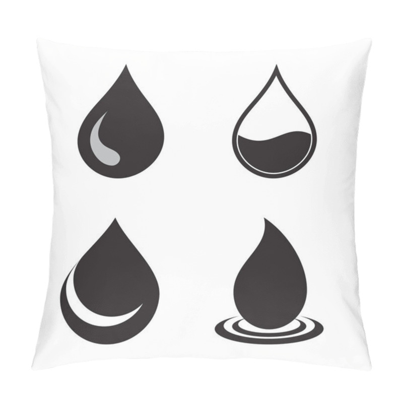 Personality  Water Drop Logo Template Vector Illustration Design Pillow Covers