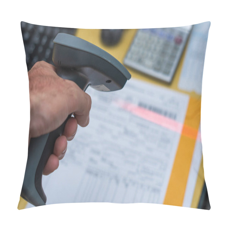 Personality  Hand Reading The Invoice Barcode, Stored Data In The System, Making Payment. Pillow Covers