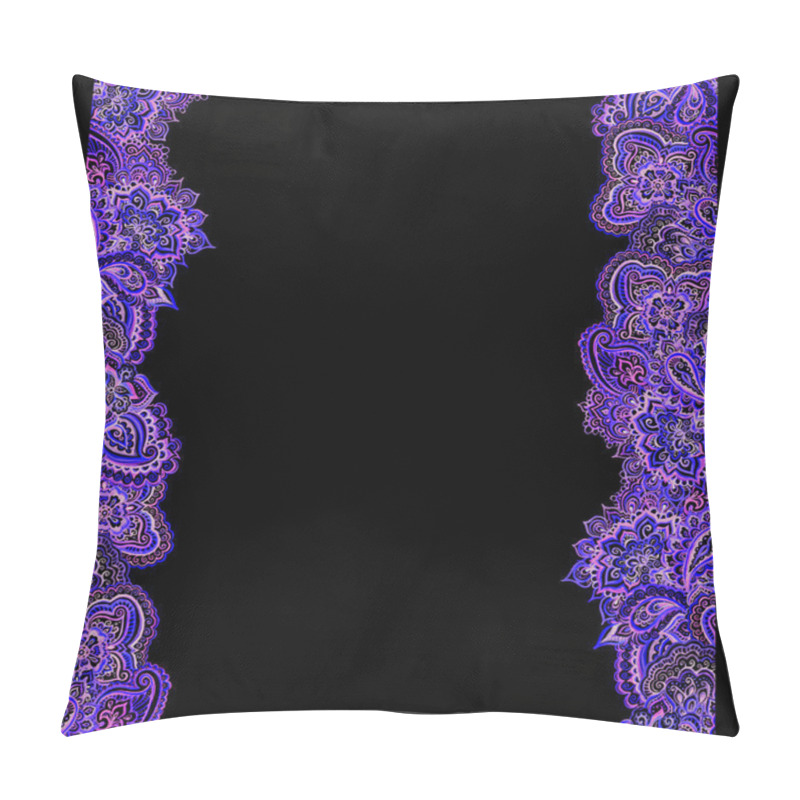 Personality  Ornamental Paisley Banner Frame With Indian Ornament Pillow Covers