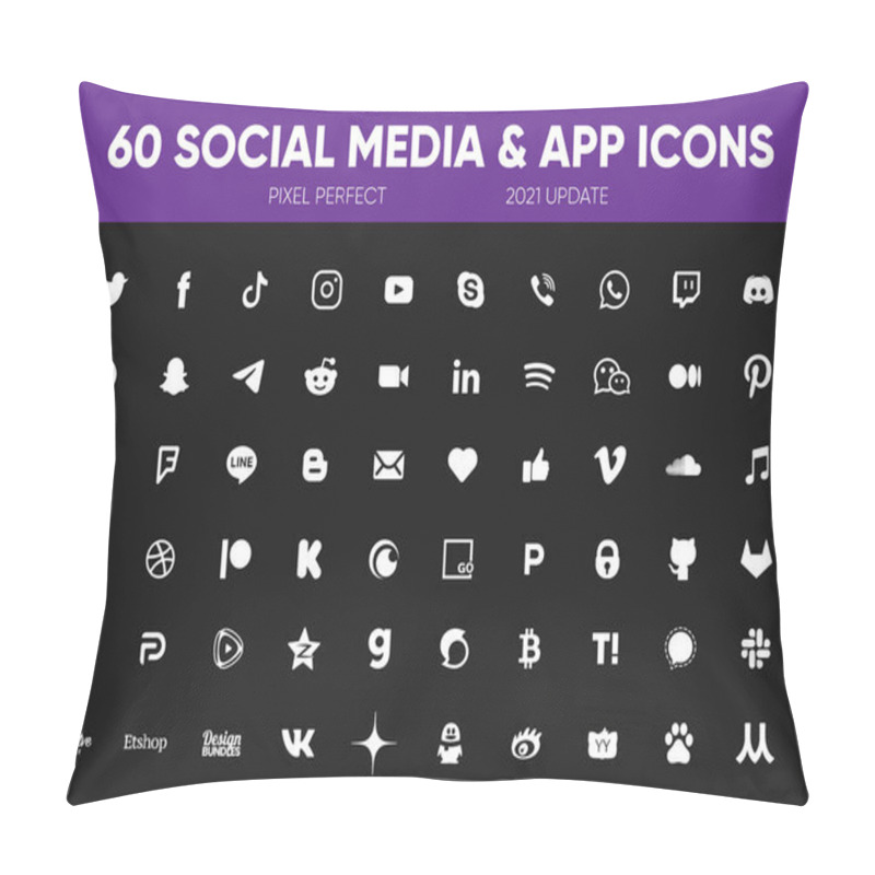 Personality  Social Media Icons For Web Design, Contact Form And More. All In One Set Of 60 Social Networking And Media Icons. Mail, Like, Blog, Tweet, Thump Up, Thumps Up, And More. All Rare Social Icons. Pillow Covers