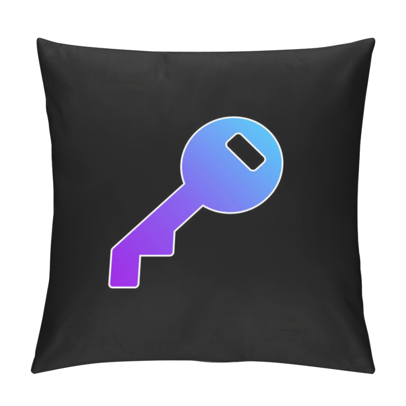 Personality  Access Key Filled Circular Tool Blue Gradient Vector Icon Pillow Covers