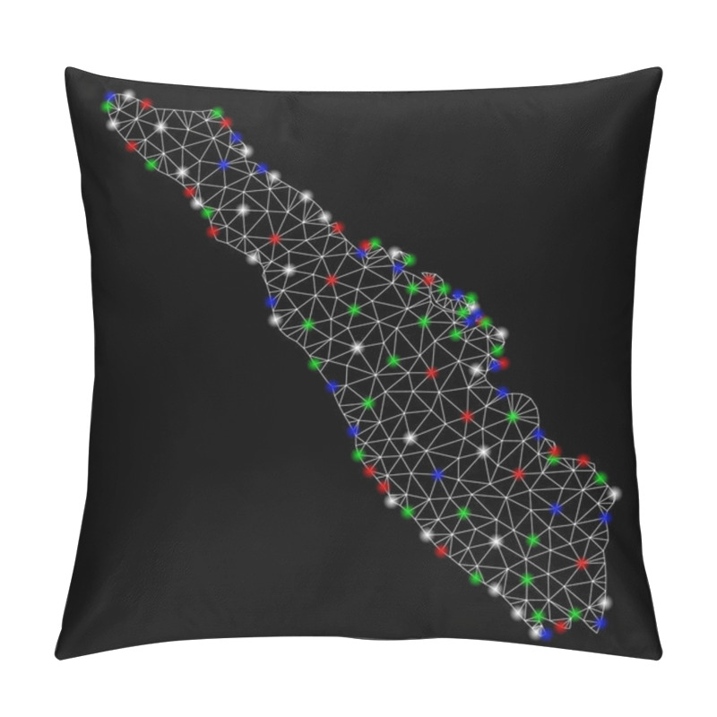 Personality  Bright Mesh Carcass Sumatra Island Map With Flare Spots Pillow Covers