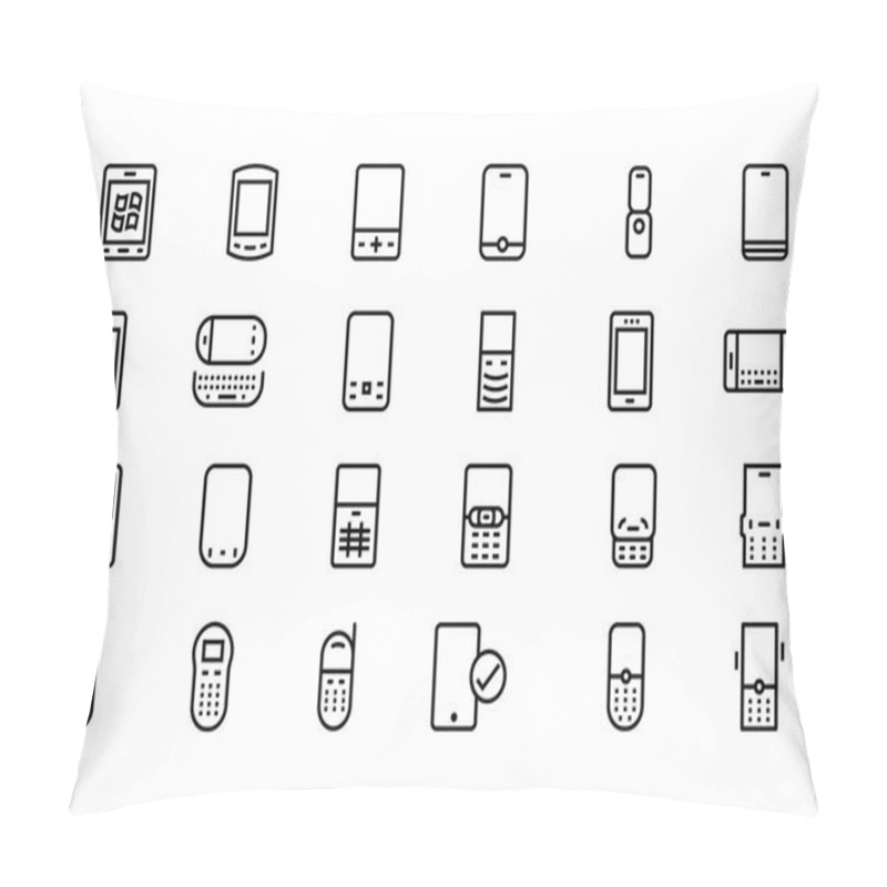 Personality  Mobile Vector Line Icons 2 Pillow Covers