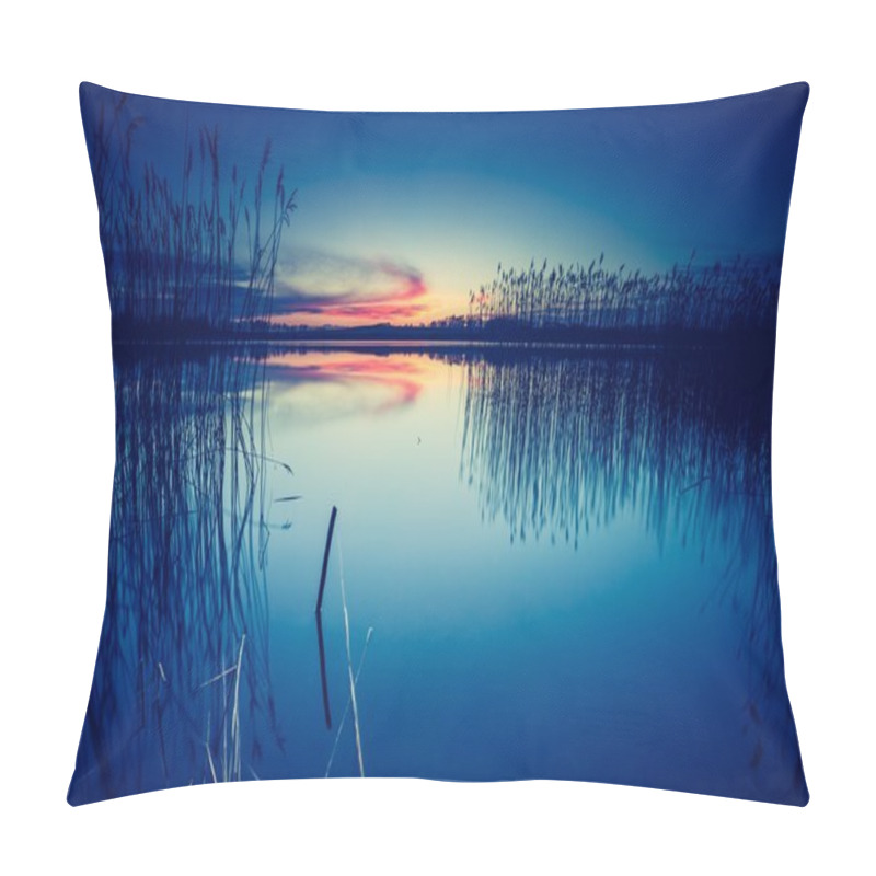 Personality  Sunset Over Calm Lake Pillow Covers