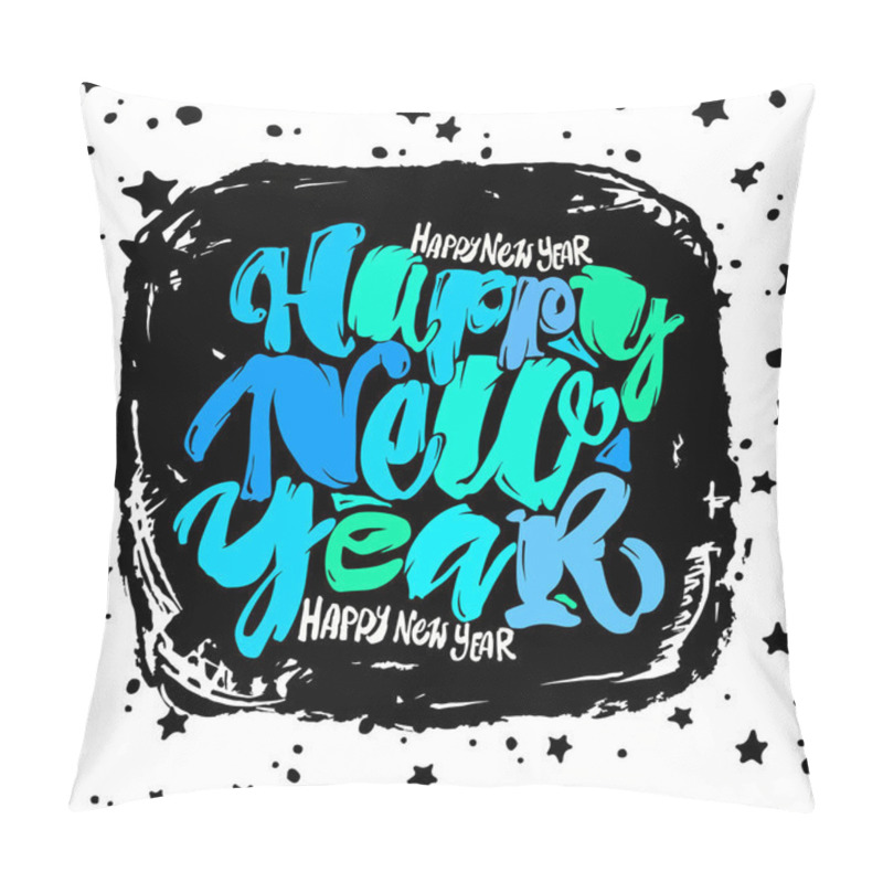 Personality  Happy New Year Hand Lettering Banner. Pillow Covers