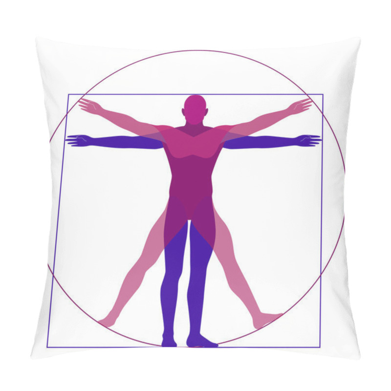 Personality  Vitruvian Man, Modern Stylization, Vector Pillow Covers