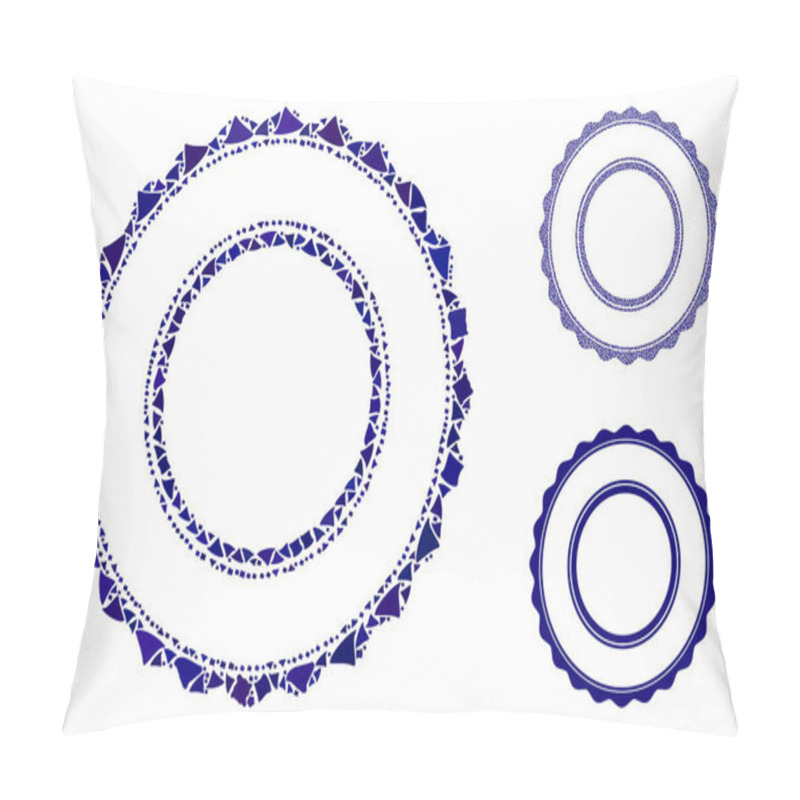 Personality  Double Rosette Circular Frame Composition Icon Of Rough Items Pillow Covers