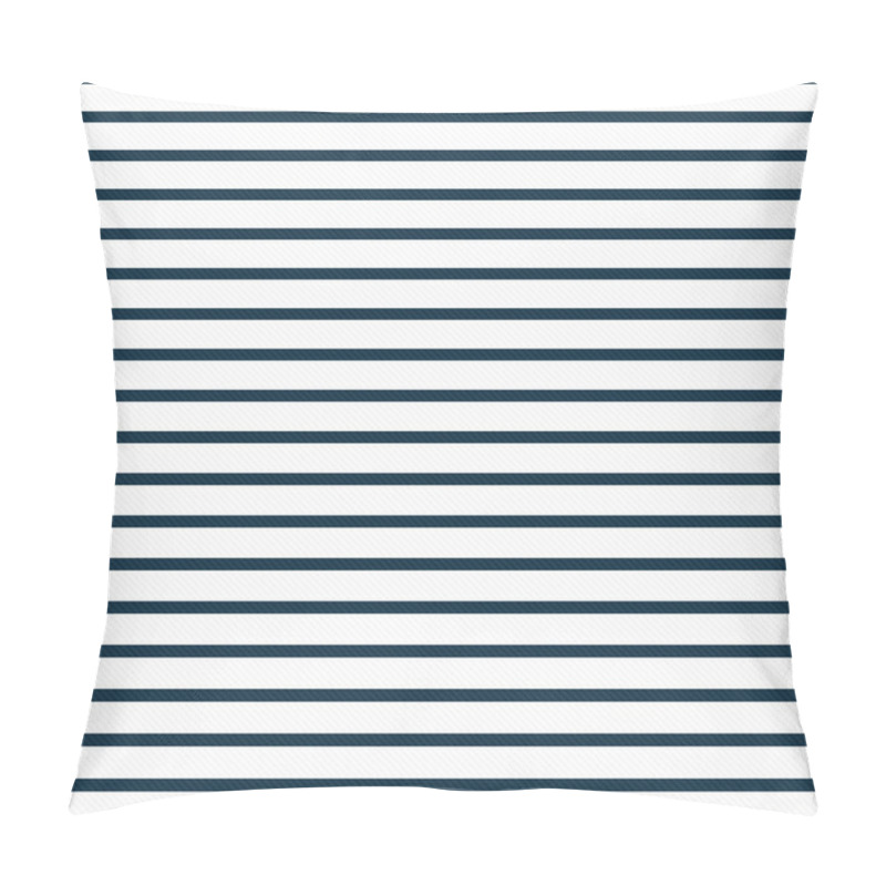 Personality  Thin Navy Blue And White Horizontal Striped Textured Fabric Back Pillow Covers