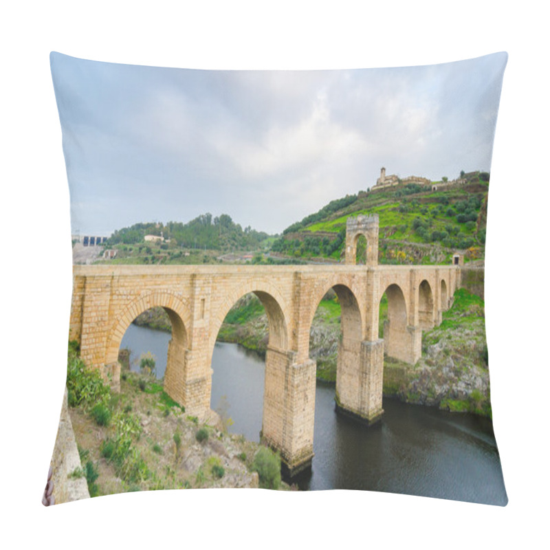 Personality  Ancient Roman Bridge Of Alcantara. Spain. Pillow Covers