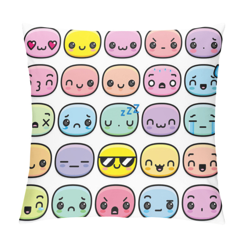 Personality  Set Of Different Cartoon Cute Faces Pillow Covers