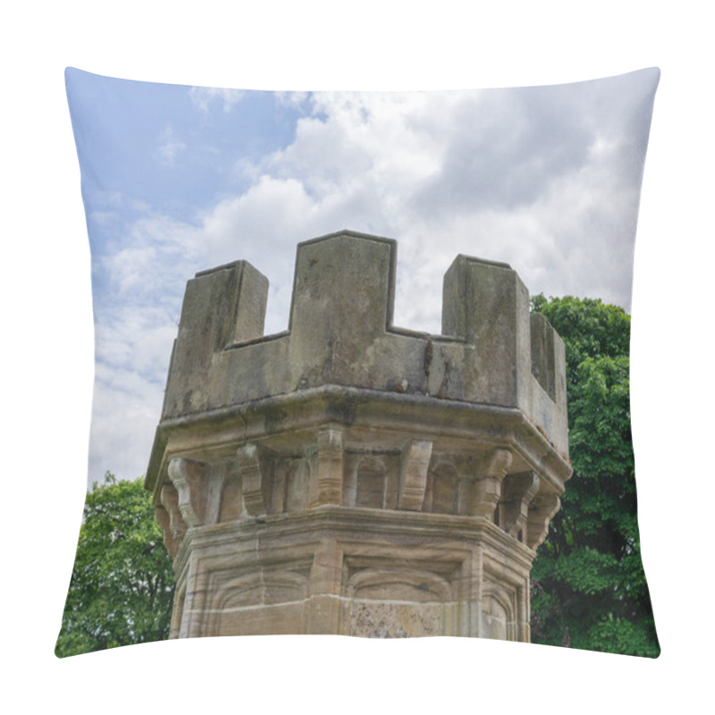 Personality  Ancient Countryside Castle Shaped Stone Pillar Usualy Found On Many Scottish Bridges Pillow Covers