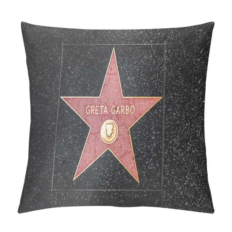 Personality  Los Angeles, USA - March 5, 2019: Closeup Of Star On The Hollywood Walk Of Fame For Greta Garbo. Pillow Covers