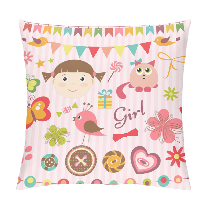 Personality  Scrapbook Baby Girl Set Pillow Covers