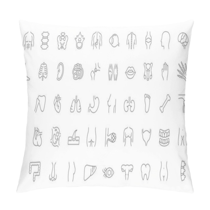 Personality  Set Vector Line Icons Of Anatomy Pillow Covers