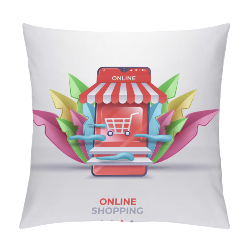 Personality  Online Shopping Concept. Vector Illustration Pillow Covers