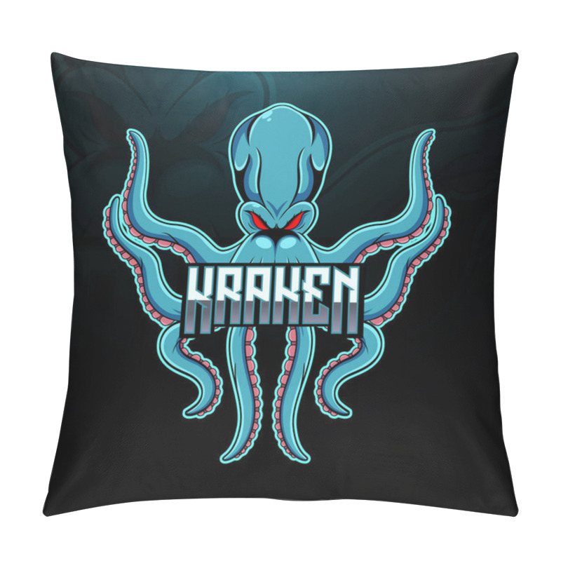 Personality  Kraken Esport Mascot Logo Design Pillow Covers