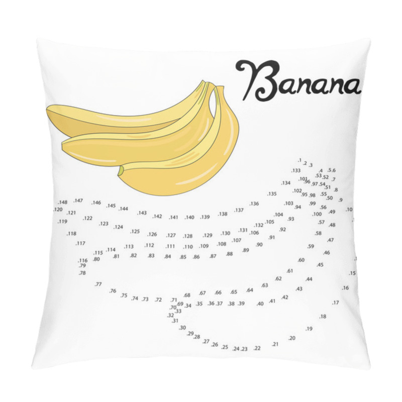 Personality  Educational Game Connect Dots Draw Banana Vector Pillow Covers