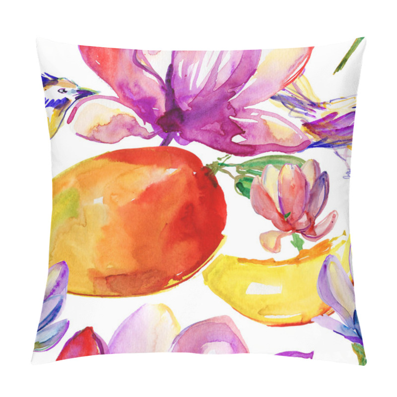 Personality  Flora Tropical Flowers, Birds Fruits And Leaves. Pillow Covers