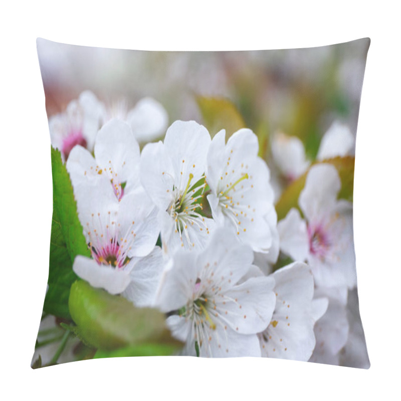 Personality  Tree Branch With Blooming Flowers Pillow Covers