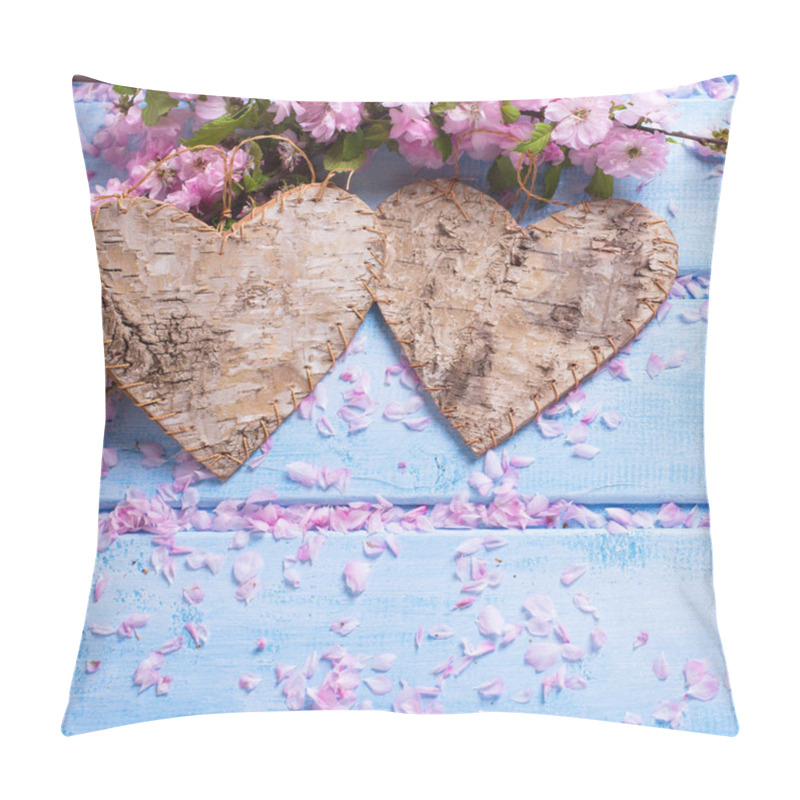 Personality  Spring Flowers And Decorative Hearts Pillow Covers