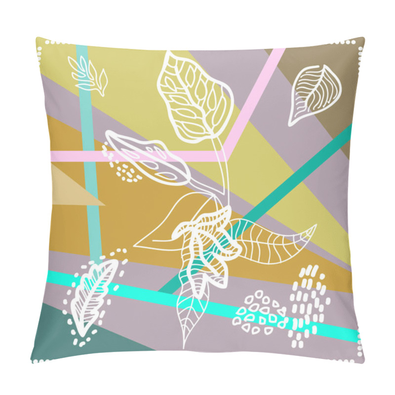 Personality  Geometric Print With Tropical Motifs. Pillow Covers