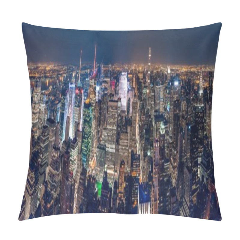 Personality  Beautiful Panoramic Shot Of New York City Pillow Covers