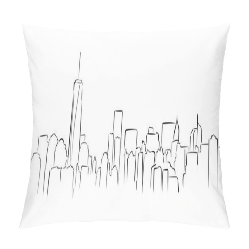 Personality  New York Panorama. Hand Drawned Vector Illustration Pillow Covers