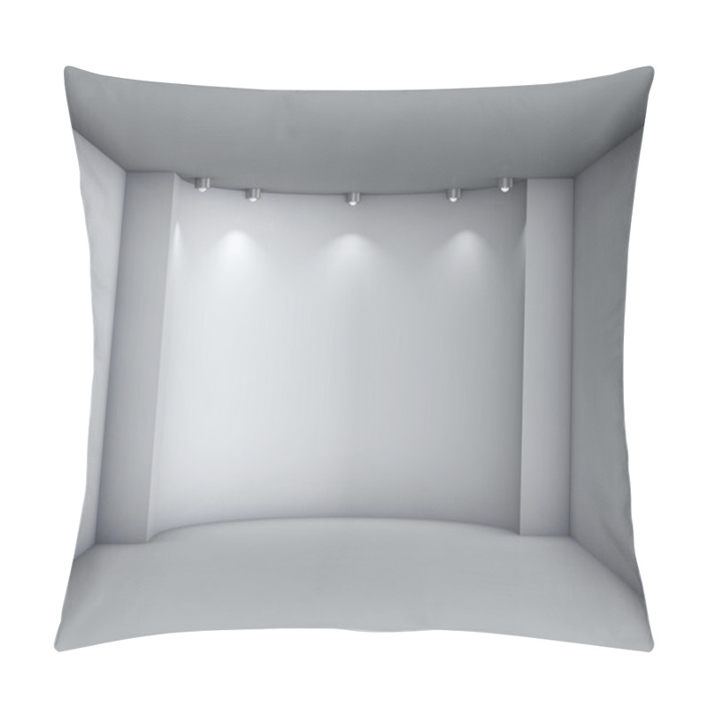 Personality  3d Empty Niche With Spotlights For Exhibit In The Grey Interior Pillow Covers