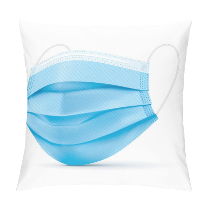 Personality  Surgical Blue Face Mask, Vector Illustration. Pillow Covers