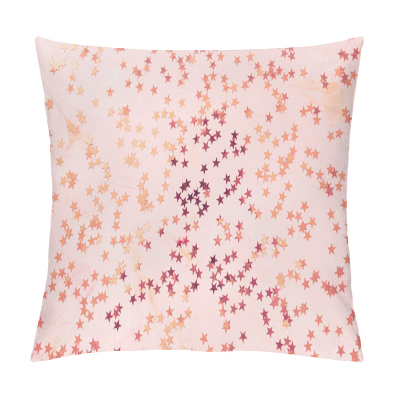 Personality  Bronze Foil Confetti Stars On Pink Background Pillow Covers