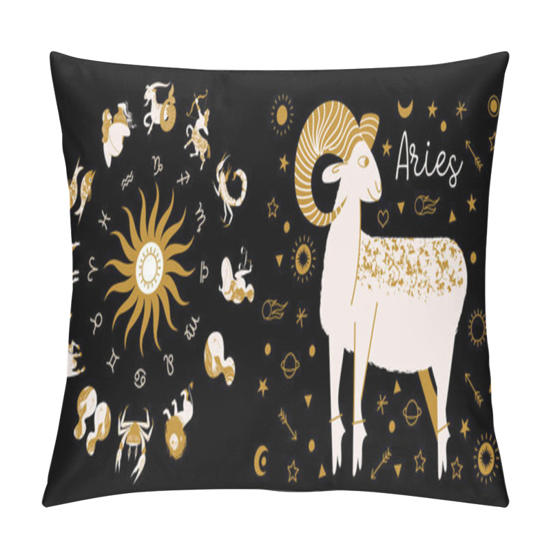 Personality  Zodiac Sign Taurus. Full Horoscope In The Circle. Horoscope Wheel Zodiac With Twelve Signs Vector. Aries; Taurus; Gemini; Cancer; Leo; Virgo; Libra; Scorpio; Sagittarius; Capricorn; Aquarius, Pisces. Pillow Covers