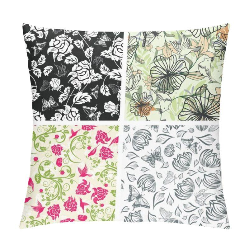 Personality  Seamless Vector Floral Pattern. For Easy Making Seamless Pattern Just Drag All Group Into Swatches Bar, And Use It For Filling Any Contours. Pillow Covers