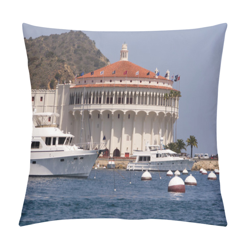 Personality  Mega Yacht At Avalon Harbor Pillow Covers