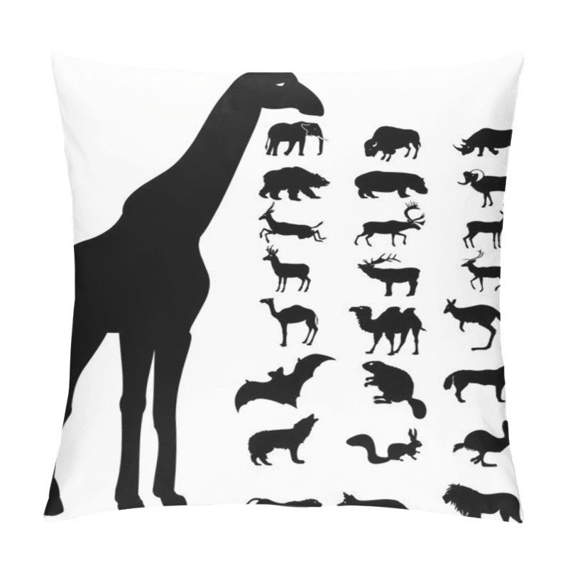 Personality  Wild Animals Icons And Silhouette Pillow Covers