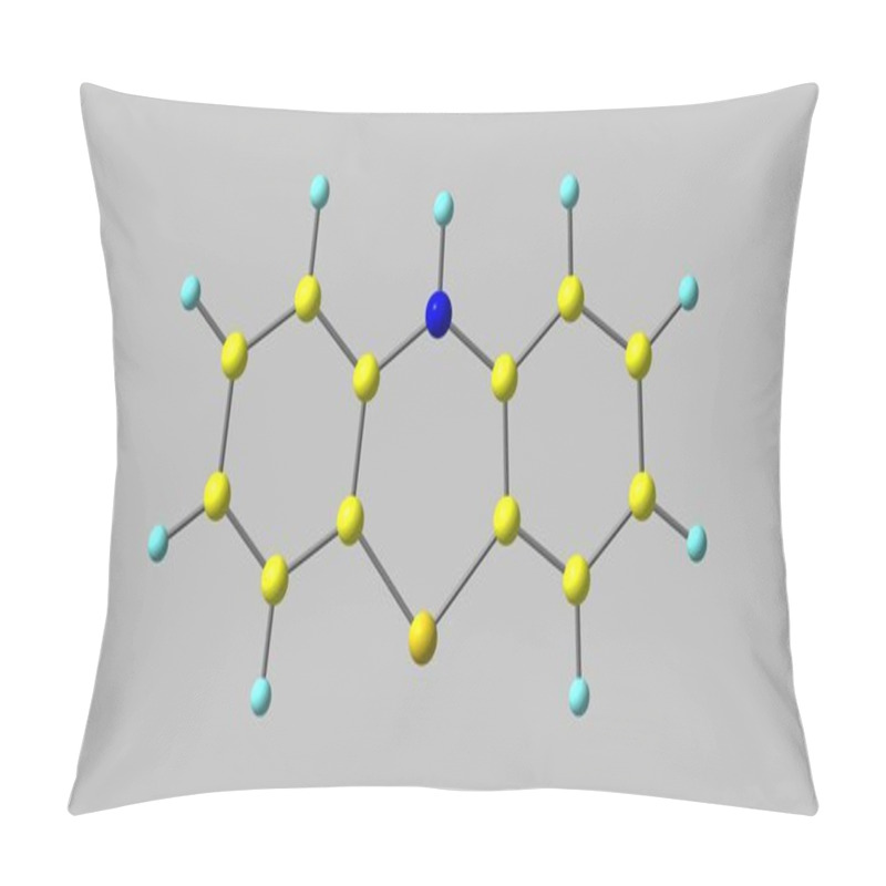 Personality  Phenothiazine Or PTZ Is An Organic Compound That Is Related To The Thiazine-class Of Heterocyclic Compounds. 3d Illustration Pillow Covers