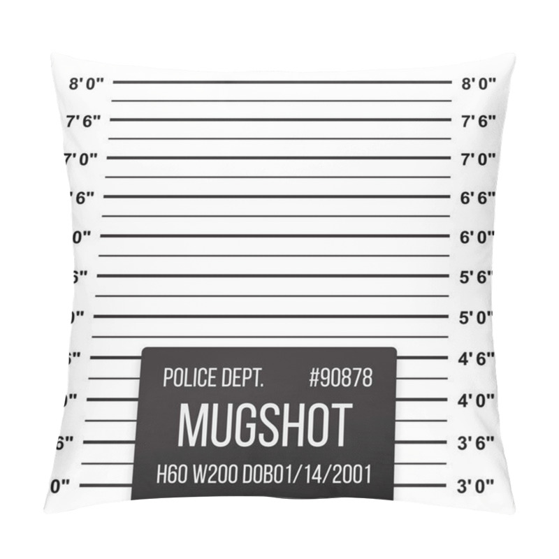 Personality  Police Mug Shot Vector Lineup Background Pillow Covers