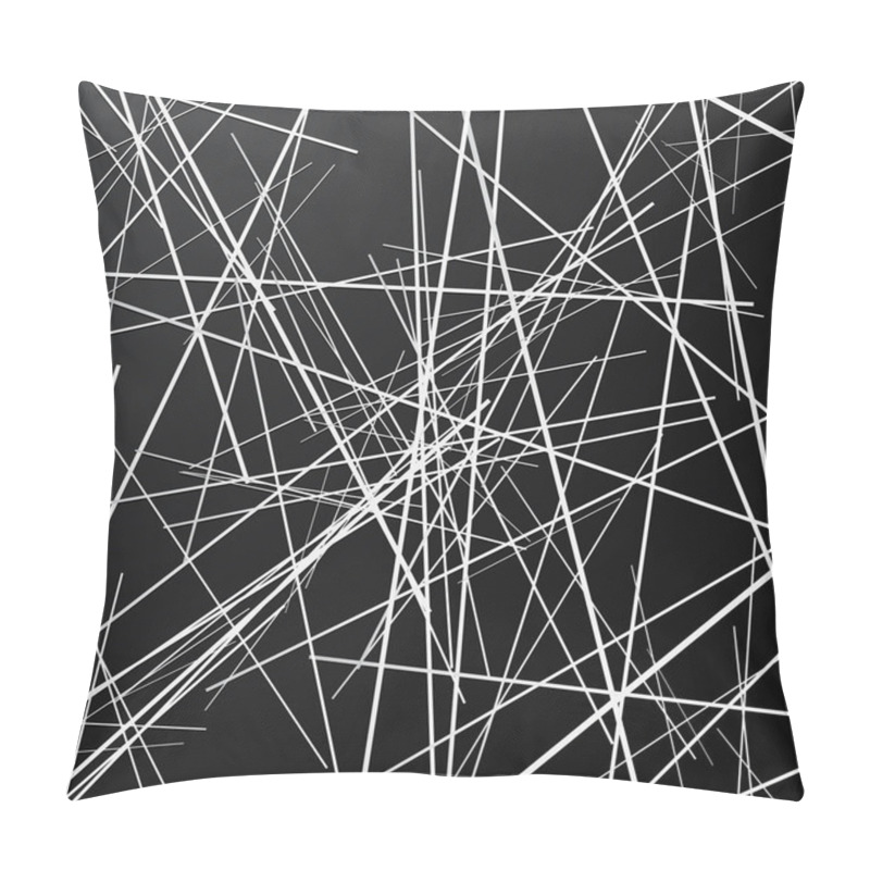 Personality  Black And White Random Lines Abstract Background Pillow Covers