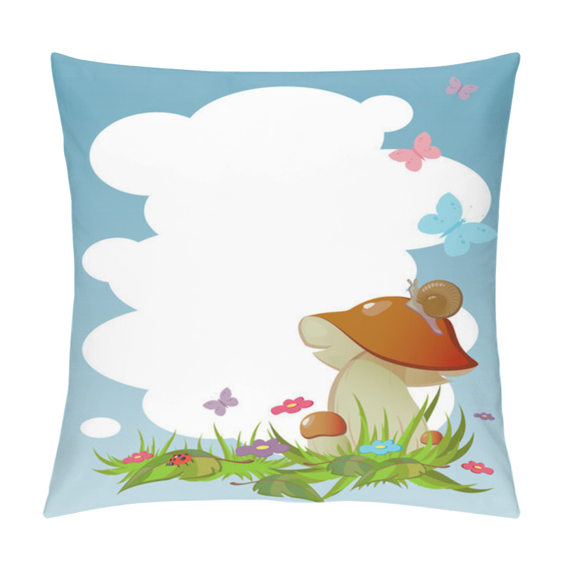 Personality  Background For Your Text With Mushrooms Pillow Covers