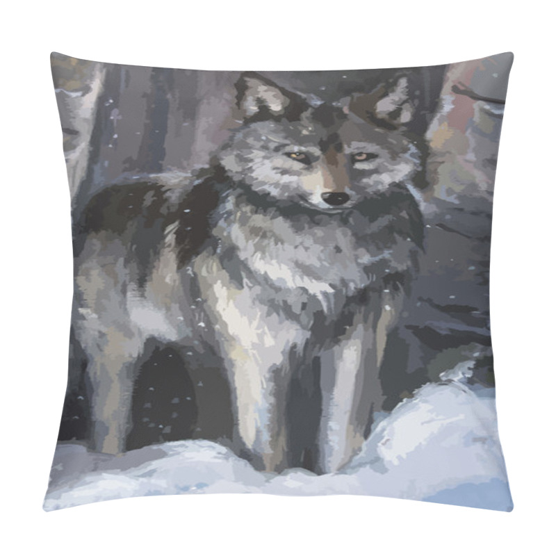 Personality  Wolf In The Winter Forest Pillow Covers