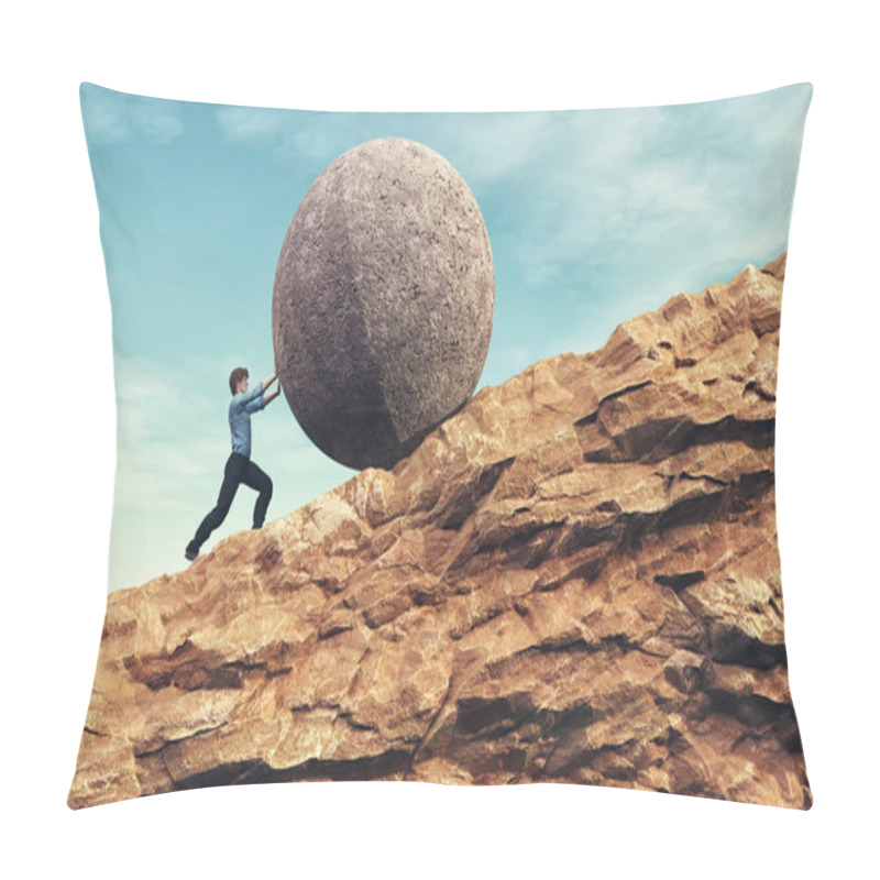 Personality  Business Man Pushing Pillow Covers