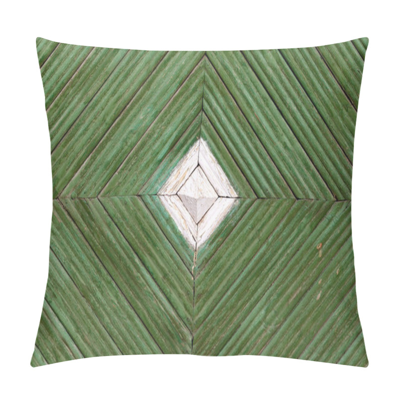 Personality  Rhomb Pattern Of The Old Painted Wooden Gate. Pillow Covers