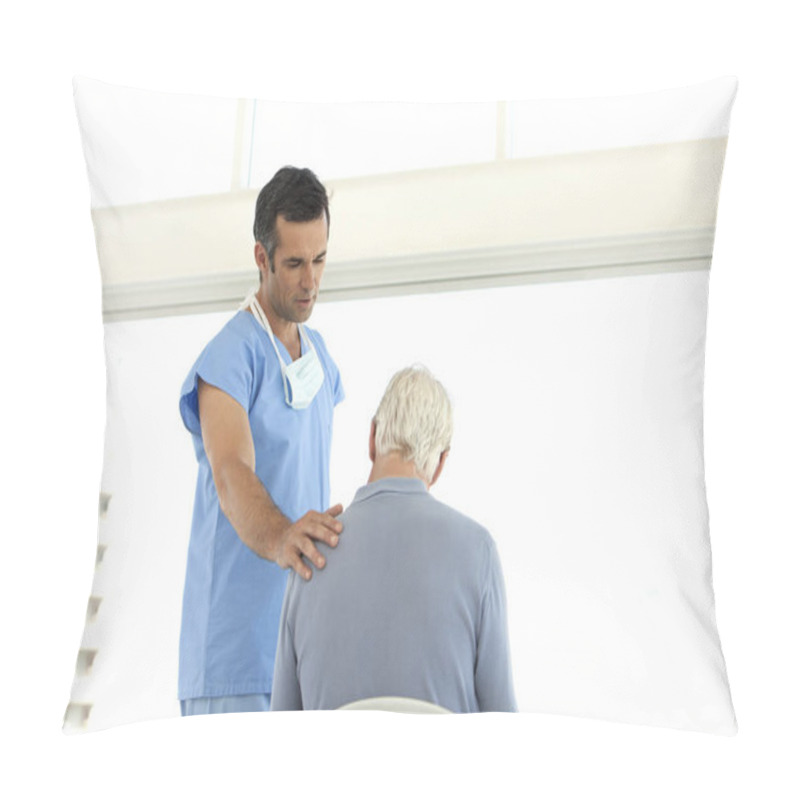 Personality  Doctor Comforting Senior Patient Pillow Covers