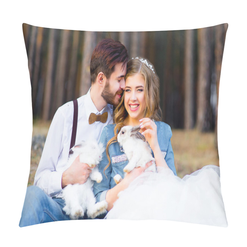 Personality  Wedding In Country Style In The Woods Pillow Covers