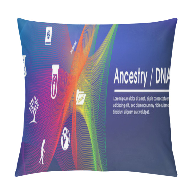 Personality  Ancestry / Genealogy Icon With Family Tree Album Web Header Banner And Icon Set Pillow Covers