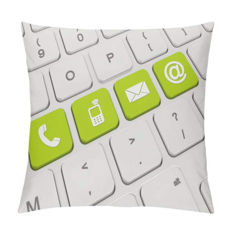 Personality  Contact Us - Keyboard - Green Pillow Covers