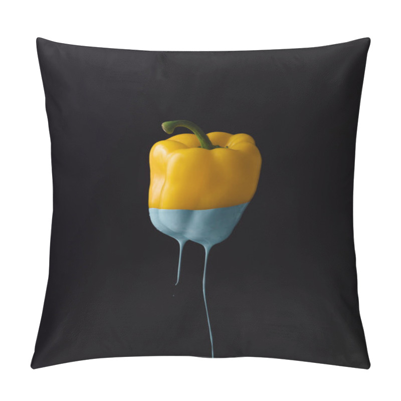 Personality  Bell Pepper With Dripping Blue Paint  Pillow Covers