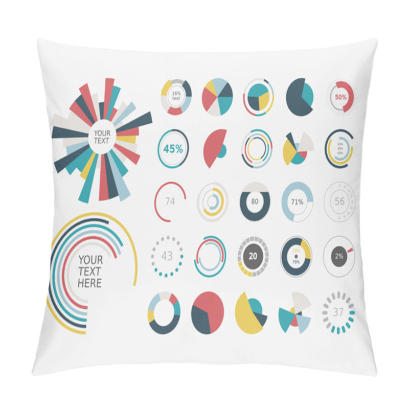 Personality  Pie Chart Set Icon. Pillow Covers