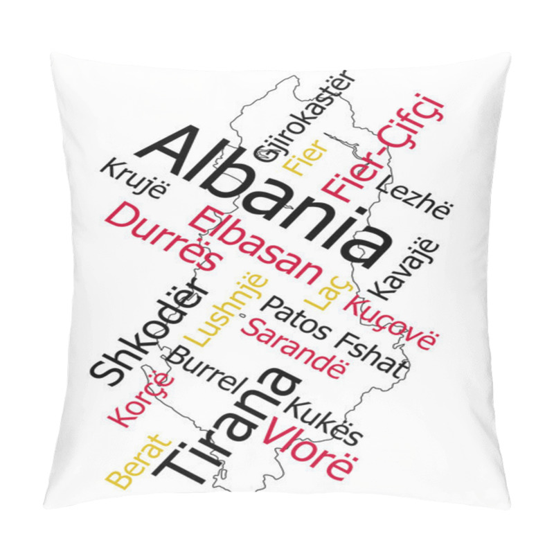 Personality  Albania Map And Cities Pillow Covers